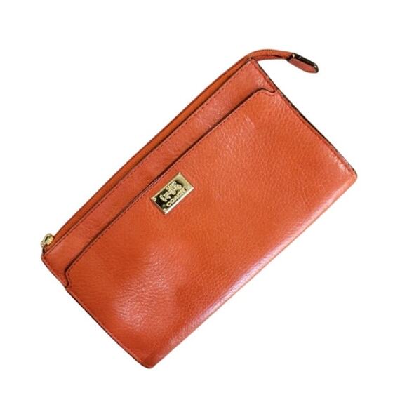 Coach Orange Leather Wristlet Wallet - Women's Designer Handbag with Strap - Picture 13 of 13